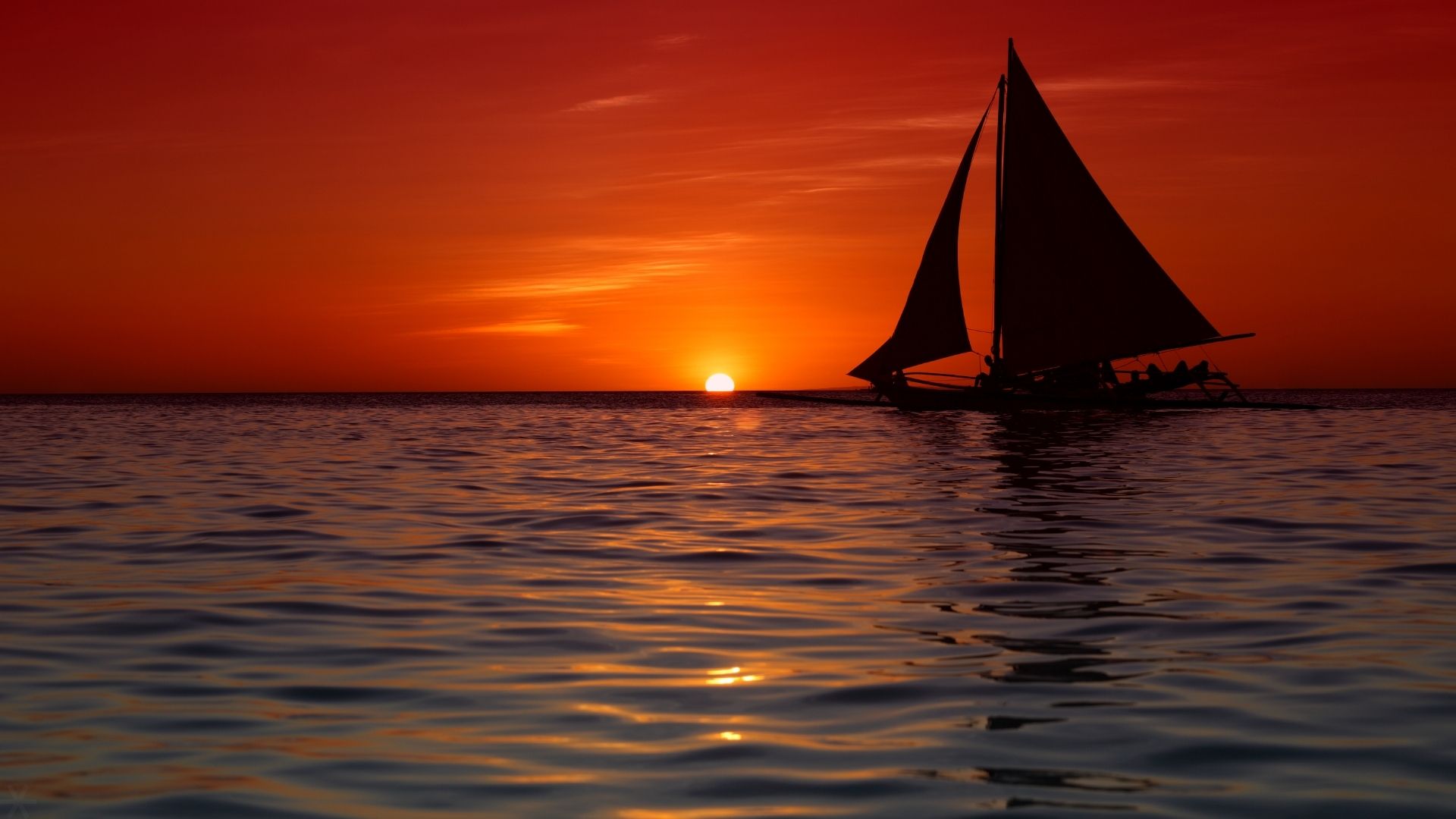 Sunset sail Belize Caribbean
